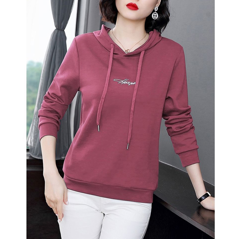 Kaus bertudung Y2K bordir huru - Winter Clothing Drawing ulasan dan harga